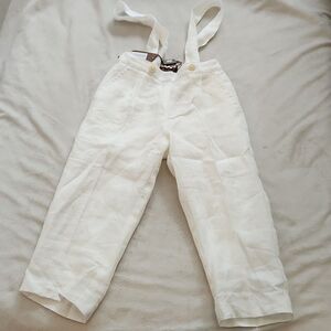 Linen suspender pants